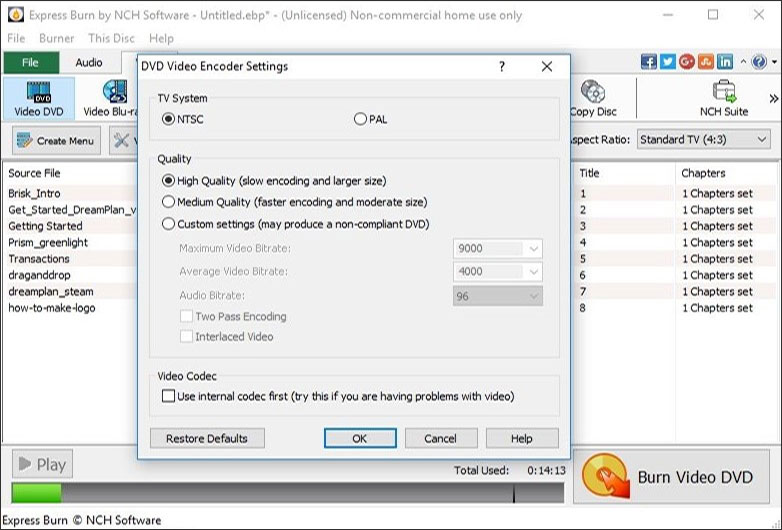 Express Burn 视频 DVD 刻录截图